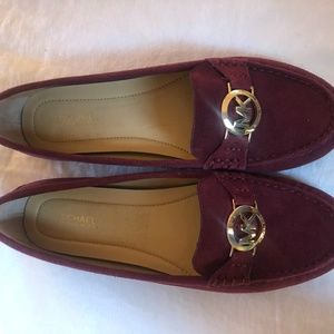 Maroon Suede Michael Kors Loafers